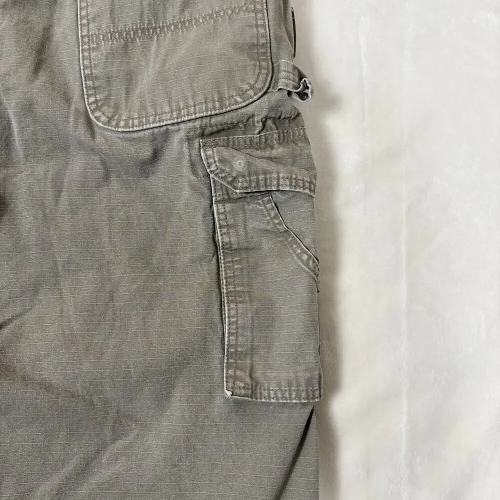 Wrangler Riggs Workwear Flannel Lined Cargo Pants Fits 35x34 Tan Brown Utility